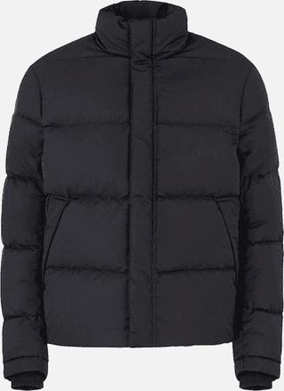 Emporio Armani Mens Allover Eagle Logo Quilted Black Puffer Jacket - Size: 40/Regular