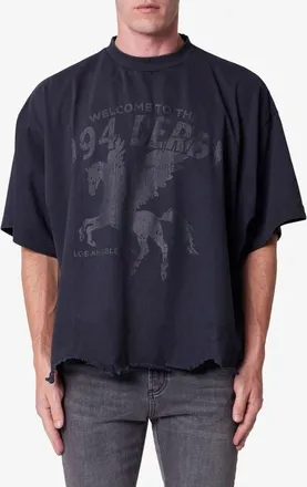 mnml Moth Eaten Crop Graphic T-Shirt in Black at Nordstrom, Size X-Large