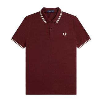 Fred Perry Tops, Heren, Rood, 3Xl, Katoen, Polo met dubbele streep M3600