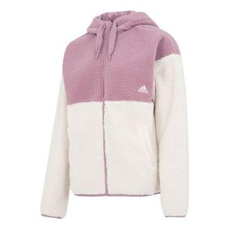 adidas (WMNS) adidas BOS Fleece Jacket Asia Sizing Purple White HN0670
