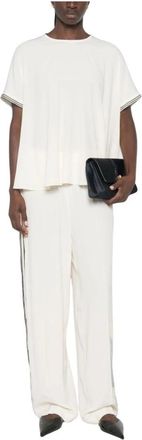 Fabiana Filippi Wide-Leg Track Pants - Dames - Sweatpants - Wit - XS - Broeken