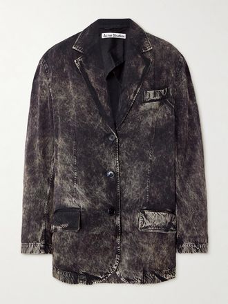 Acne Studios Blazer In Twill Effetto Consumato - Nero