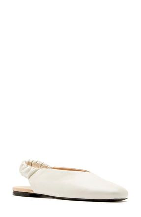 La Canadienne Glenn City Dry Waterproof Slingback Flat in Milk Leather at Nordstrom, Size 9