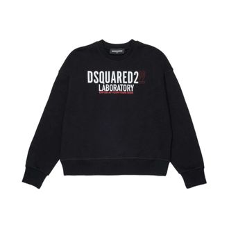 Dsquared2 Black Sweatshirt Aw25 Stylish Comfortable Fit - male - Dsquared2 - Kids Sweatshirts - Black - 12 Y - Kids