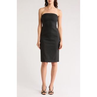 Alice & Olivia Kelly Strapless Body-Con Midi Dress in Charcoal Grey Melange at Nordstrom Rack, Size 14