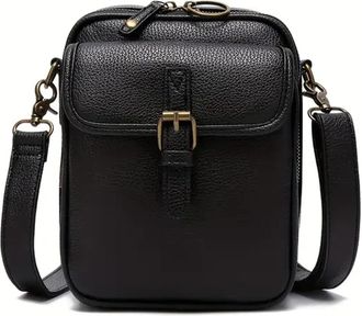 Generic Vintage Crossbody Leather Bag for Women - Vegan Leather Shoulder Bag with 10 Card Slots, Anti-Theft Zipper & Adjustable Strap - Stylish Small Leather 