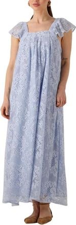 Lollys Laundry Milanll Midi Jurk - Dames - Maxi kleedjes - Blauw - XL - Kleedjes
