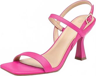 mysoft Womens Open Toe Ankle Strap Sandals In Hot Pink