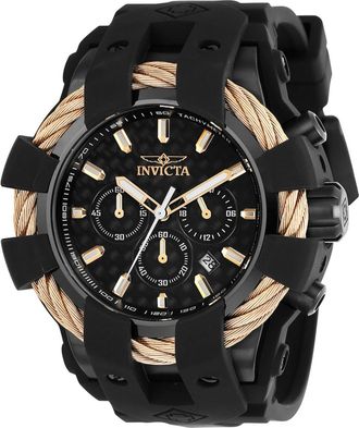 Invicta Bolt 23867 Heren Horloge - Quartz Uurwerk - Roestvrij Staal met zwarte Wijzerplaat - 48mm
