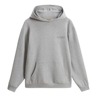 Woolrich Hoodies, male, Gray, Size: XL Macro Logo Hoodie