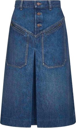 Chloé Gonna Al Ginocchio In Denim-Donna