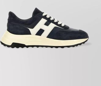 Hogan lightweight suede and nappa leather sneakers
