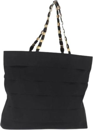 Ferragamo Pre-owned Shoulder Bags, female, Black, Size: ONE SIZE Pre-owned Canvas Tote