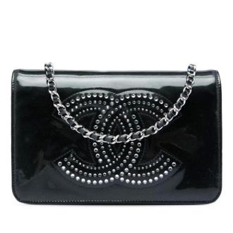 Chanel Pre-owned Wallet on Chain - Dames - Pre-owned - Zwart - Maat: ONE Size Leer