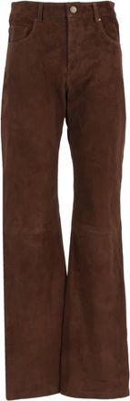 Arma Broeken, Dames, Bruin, 2Xs, Leer, Jean Suede Broek
