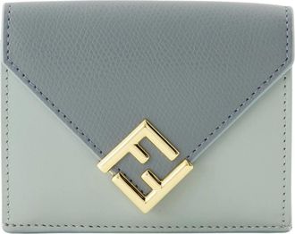 Fendi Wallets & Cardholders, female, Blue, Size: ONE SIZE FF Diamonds Tri-Fold Wallet