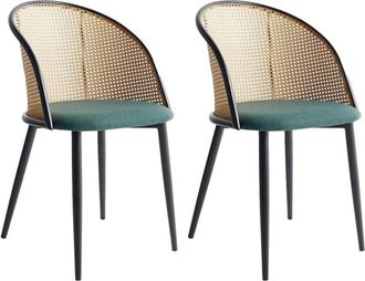 Beliani Set of 2 Dining Chairs CORNELL Metal Green