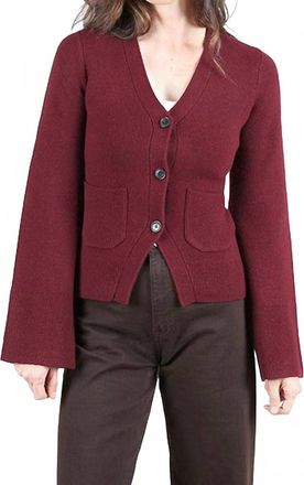 Pistola Denim Aeron V-Neck Cardigan - Plus In Claret
