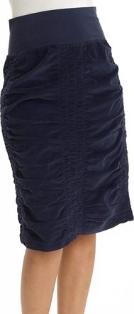 Xcvi Stretch Cord Midi Trace Skirt In Navy