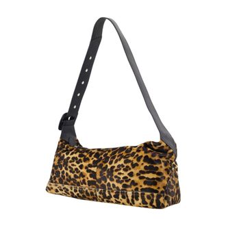 Ami Lambskin Leather Shoulder Bag - Brown
