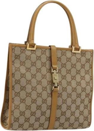 Gucci Pre-owned Handbags, female, Beige, Size: ONE SIZE Pre-owned Vintage GG Canvas Shoulder Bag