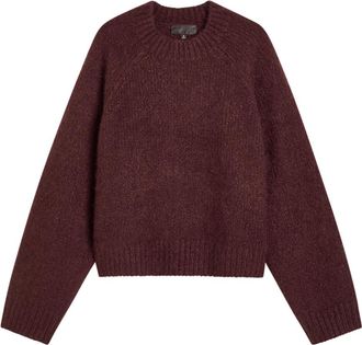 Nili Lotan Tomaso Cashmere and Silk-blend Jumper - Burgundy - S (UK8-10 / S)