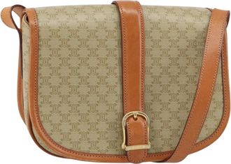 Celine Vintage Macadam Canvas Beige Canvas Backpack Bag (Pre-Owned)