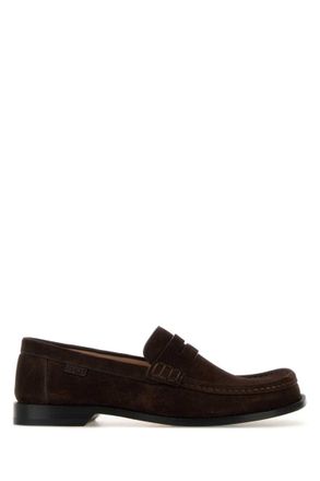Loewe Dark Brown Suede Loafers