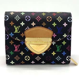 Louis Vuitton Black Monogram Multicolore Wallet (Tri-Fold) (Pre-Owned)