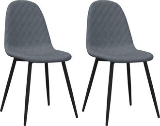 vidaXL Sillas de comedor 2 unidades terciopelo gris oscuro vidaXL