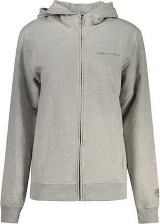 North Sails Grigio Cotton Hoodie - Dames - Vesten met rits - Grijs - S - Katoen - Hoodies & sweatvesten