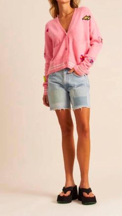 John & Jenn Riley Cardigan In Peony Patchwork