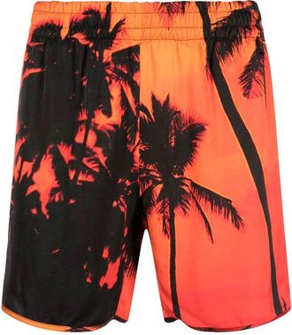 Blue Sky Inn palm-tree print swim shorts - men - Viscose - M - Orange