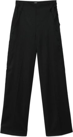 Pinko Casual Zwarte Wollen Broek - Dames - Straight fit broeken - Zwart - 2XL - Wol - Broeken