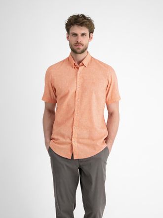Lerros Kurzarmhemd LERROS LERROS Kurzarmhemd mit verdecktem Button-down-Kragen, Herren, Gr. XXL, Normalgr&ouml;ssen, pale papaya, 60% Polyester, 40% Baumwolle, He