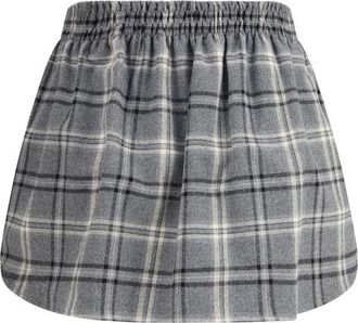 Miu Miu Check Flannel Skirt - Gray