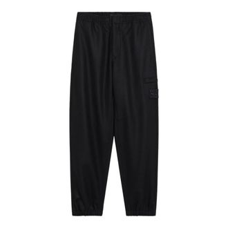 Stone Island 3100024 Wol Nylon Flanellen Broek - Heren - Broeken - Zwart - Maat: W29 Wol