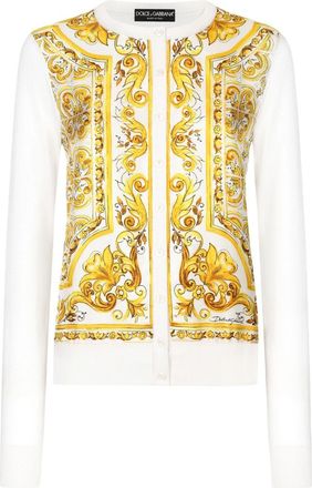 Dolce & Gabbana Majolica-Print Silk Cardigan - Womens - Silk
