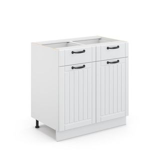 Vicco Mueble Bajo De Cocina Fame-line, Blanco Casa De Campo, 80 Cm Sin Encimera Vicco