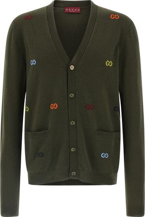 Gucci Mens Gg Intarsia Cardigan