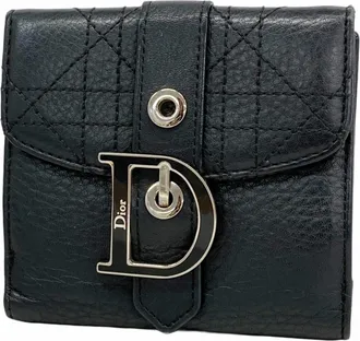 Dior Black Leather Wallet (Bi-Fold) (Pre-Owned)