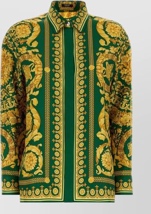 Versace baroque patterned silk long sleeve shirt