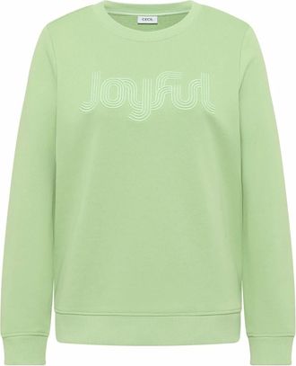 Cecil Sweatshirt - Dames - Sweatshirts & Hoodies - Groen - Maat: L Katoen