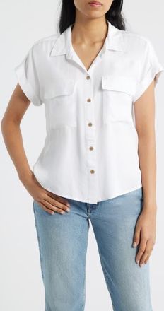 Beach Lunch Lounge Kia Short Sleeve Button-Up Shirt in White at Nordstrom, Size X-Small