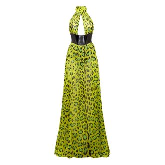 Philipp Plein Vestido Largo Leopardo - Dresses - Mujer - Verde - S