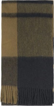 Barbour tartan-check fringed scarf - Brown