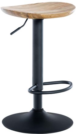 Clp Taburete de bar regulable y giratorio en Madera Natural