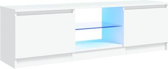 vidaXL Vidaxl - Mueble Para Tv Con Luces Led Blanco 120x30x36 Cm