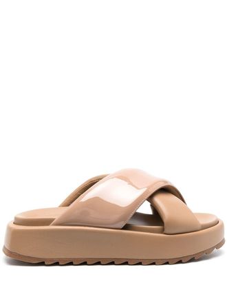Giaborghini crossover-strap slides - Neutrals