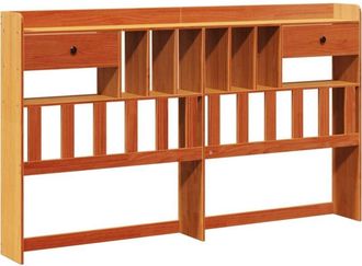 vidaXL Cabecero de cama almacenaje madera maciza pino marrón 180 cm Vidaxl